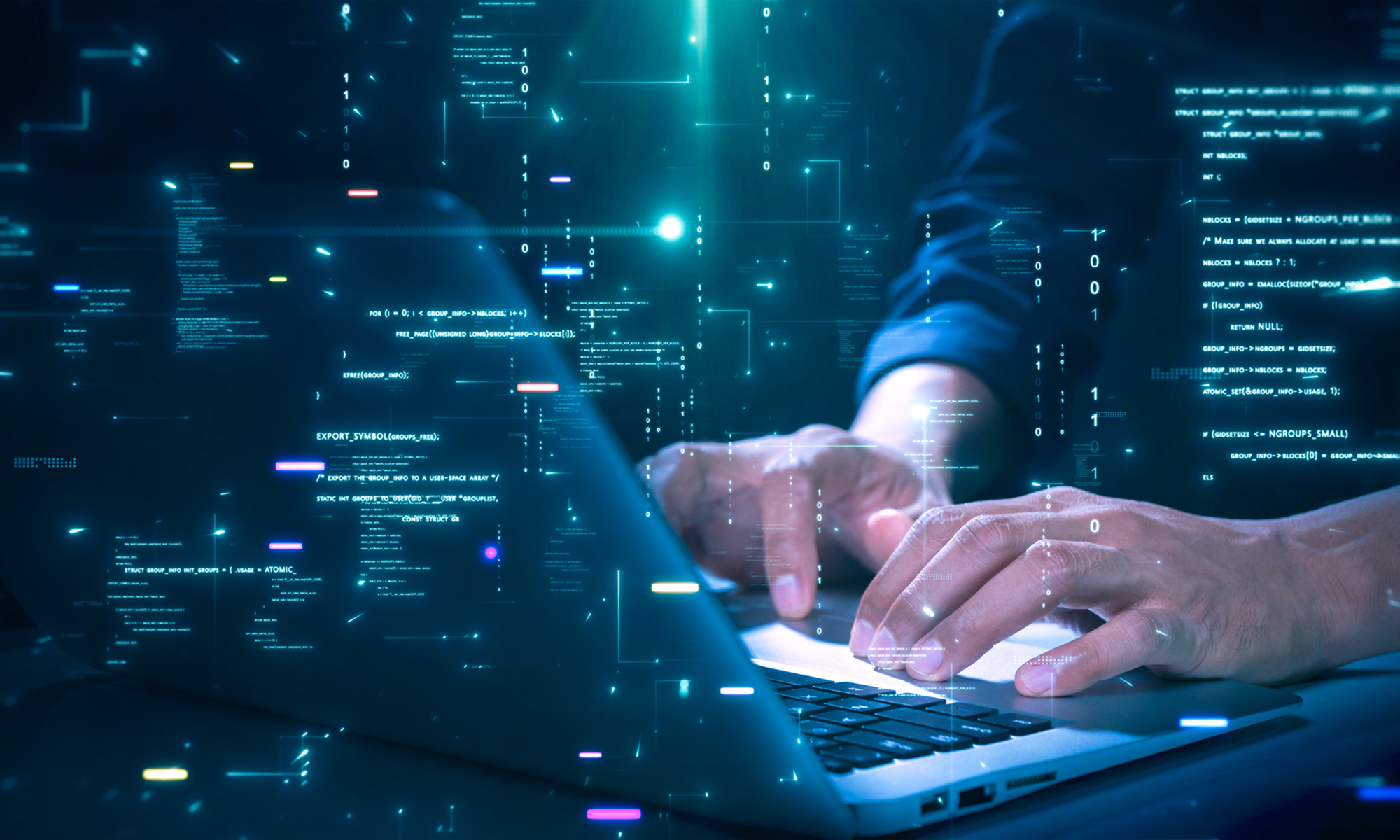 Programmer working on computer code